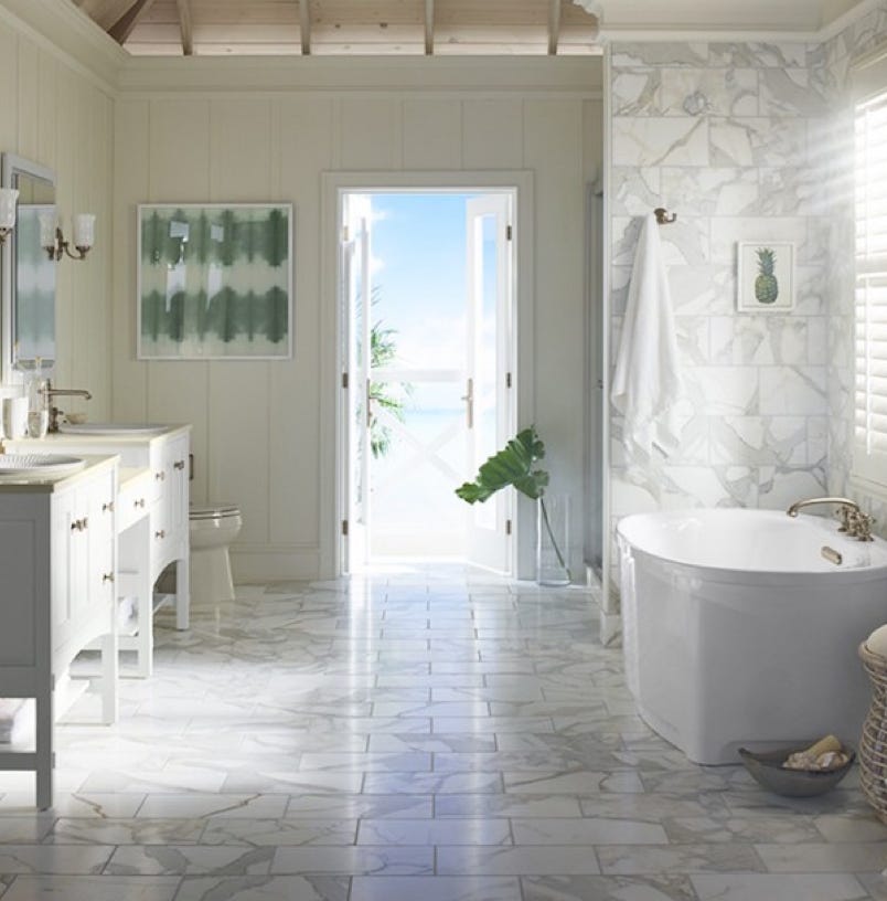 Tiled Bathroom Ocean View